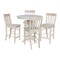 International Concepts 36 in.Round Counter Height Extension Dining Table w/12 in.Leaf and 4 Stools in Unfinished-5 Pc. Set K-36RXT-23B-S6162-4 - alternate 1